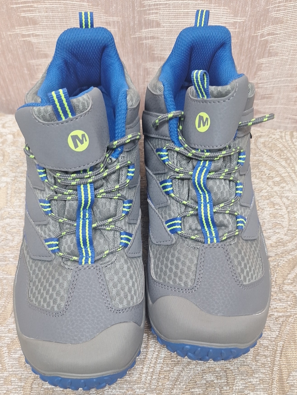 Merrell Gray Athletic Shoes with Blue & Green Accents Size Womens 6
